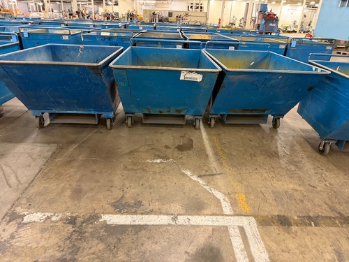 Rolling waste scrap hoppers